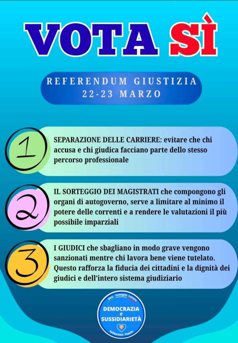 REFERENDUM GIUSTIZIA 22 – 23 MARZO